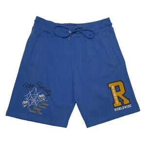 NEW RUNTZ fire society knit shorts in light blue